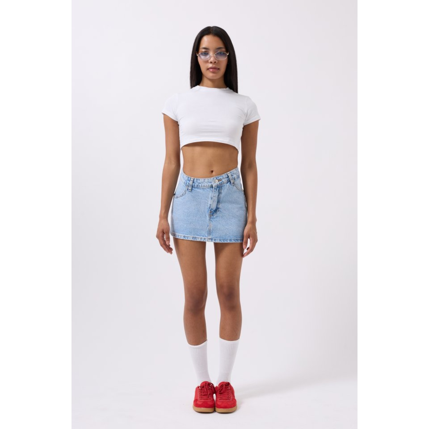 Lucky Life Kadın Asimetrik Bel Denim Mini Etek Lucky Life Kadın Asimetrik Bel Denim Mini Etek