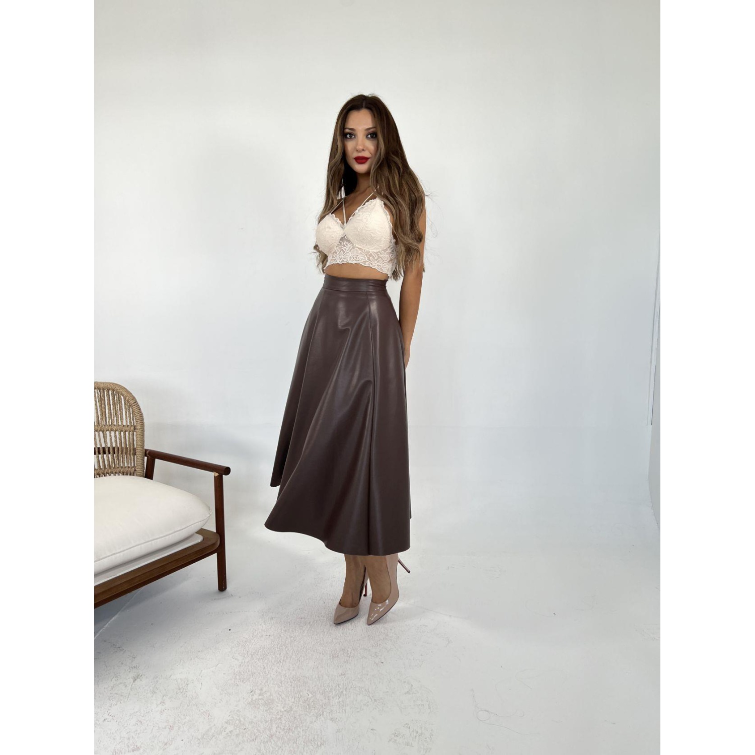 Lucky Life Kadın ETEK-KAHVE