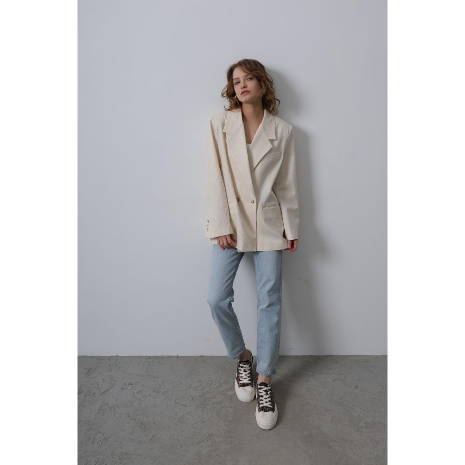Lucky Life Kadın Oversize Blazer Ceket - Natür