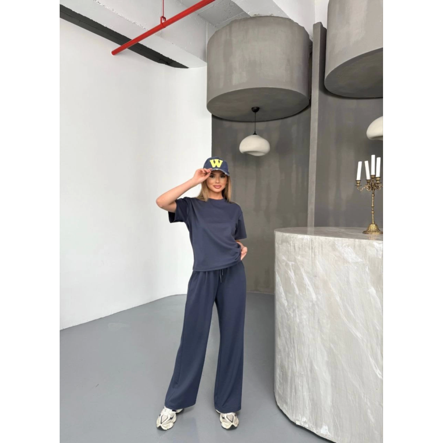 Lucky Life Kadın Yumuşak Dokulu Kumaş Kısa Kollu Bluz Rahat Panta