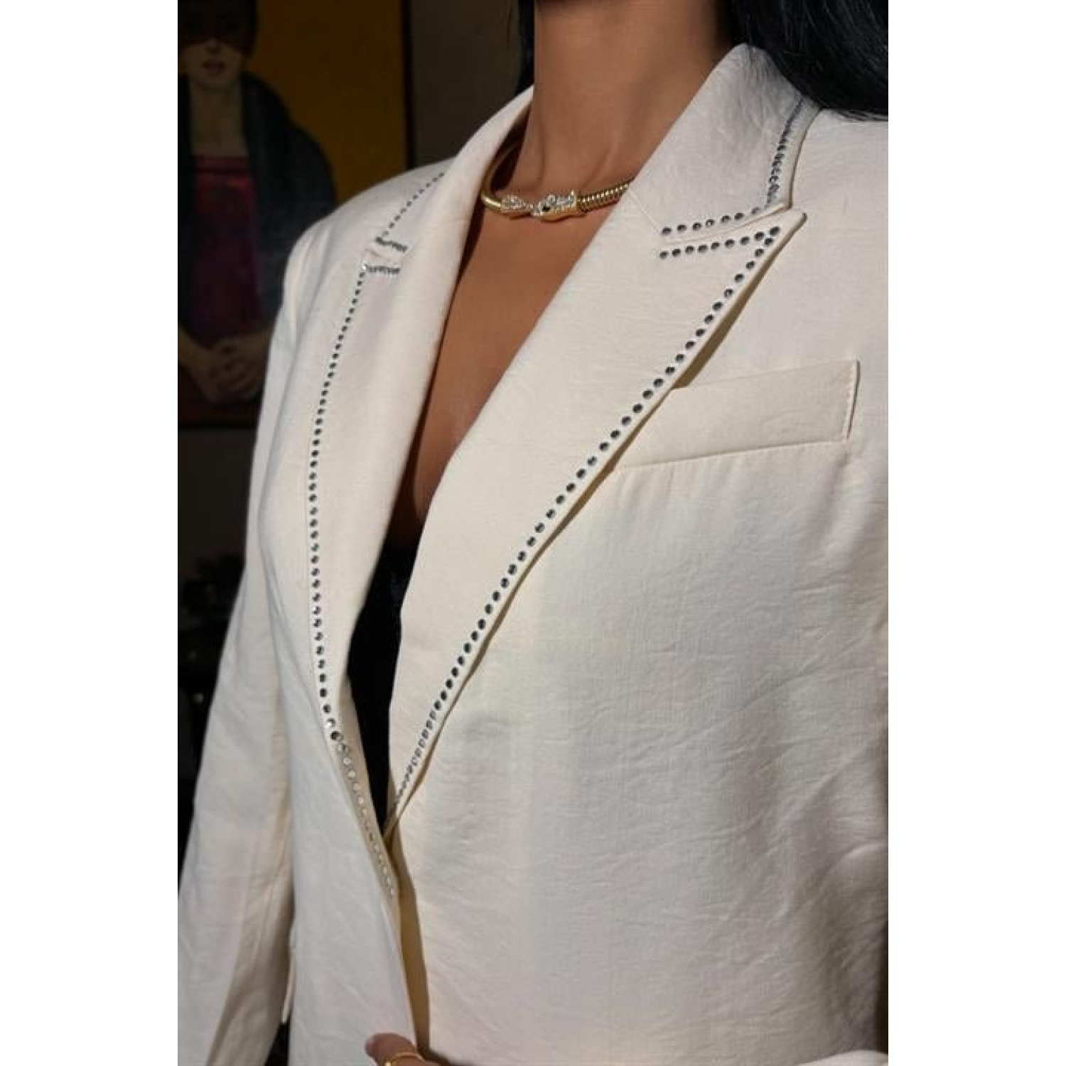 Lucky Life Kadın Taş Detay Blazer Ceket 6104-08