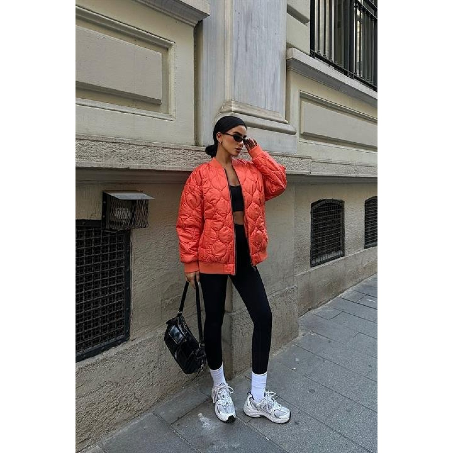 Lucky Life Kadın Oversize Kapitone Bomber Ceket