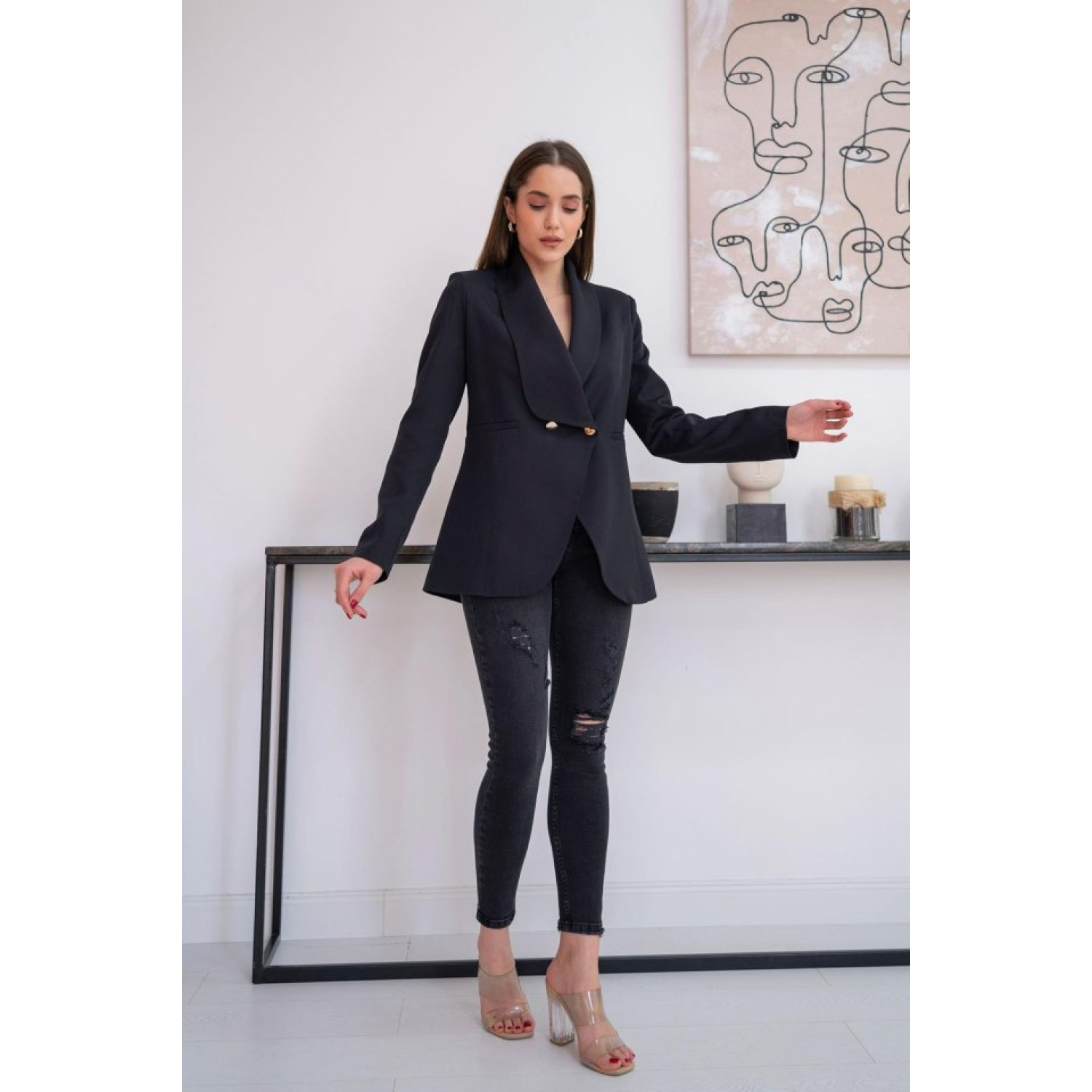 Lucky Life Kadın Siyah Blazer Ceket