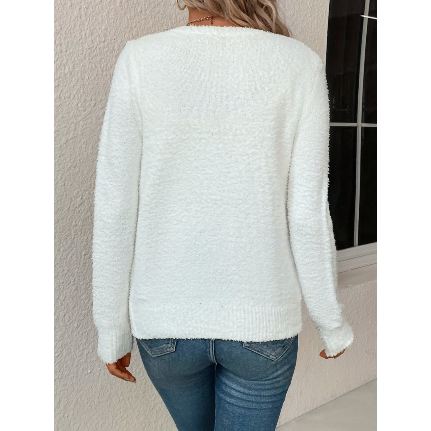 Lucky Life Kadın Uzun Kollu önden Düğmeli Kısa Triko Hırka