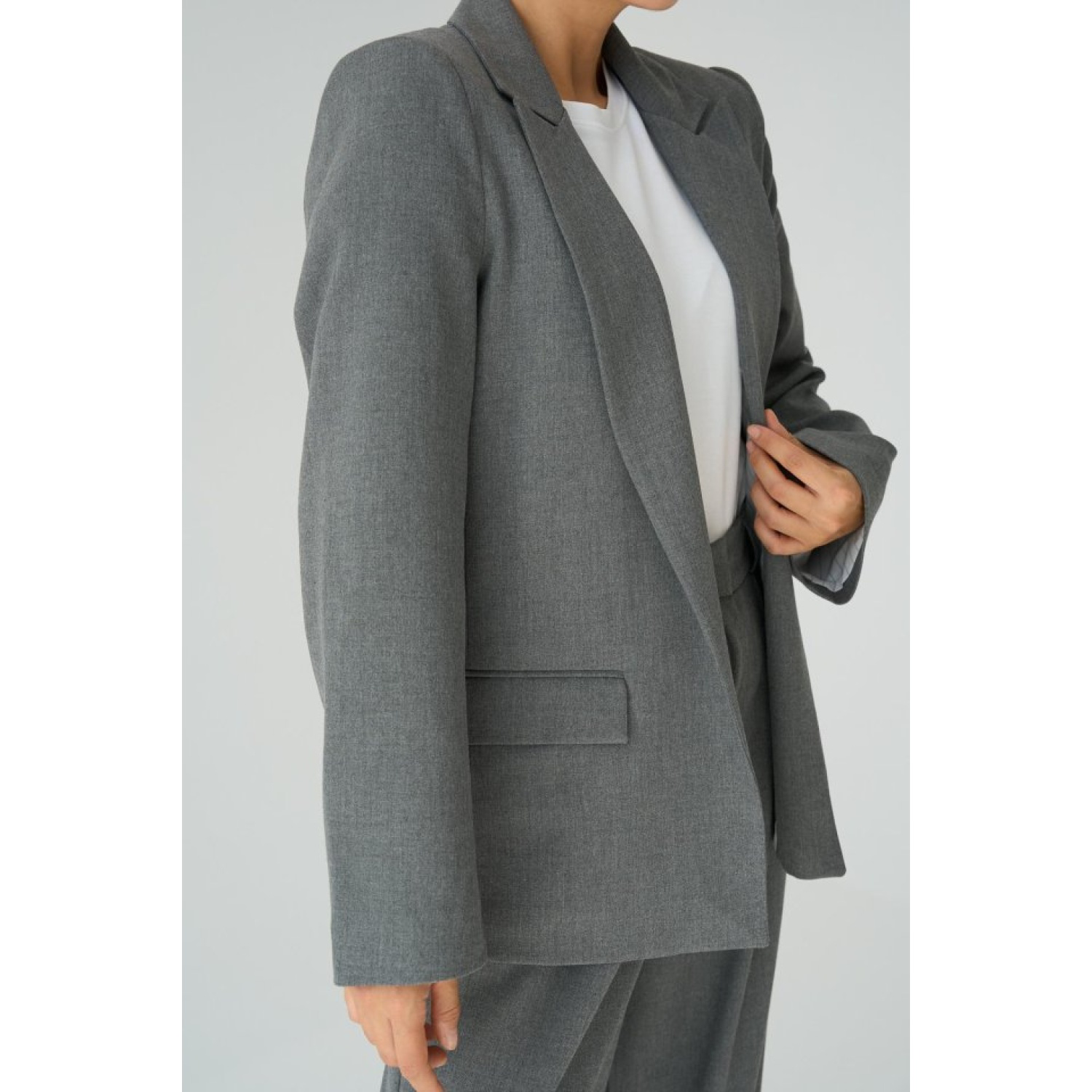 Lucky Life Kadın Astarı Çizgili Ceket - Gri Lucky Life Kadın Astarı Çizgili Ceket - Gri