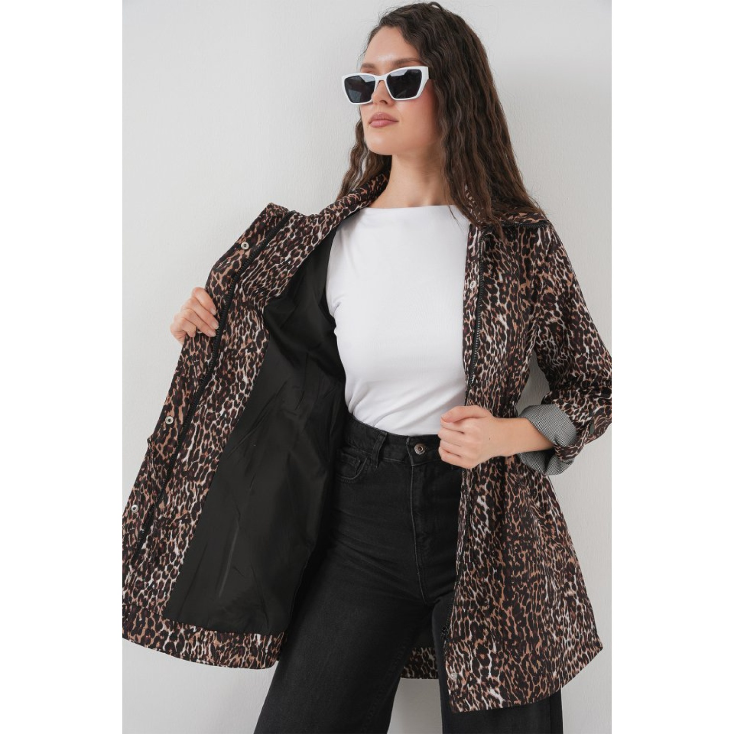 Lucky Life Kadın Beli Büzgülü Trençkot - E. Kahve