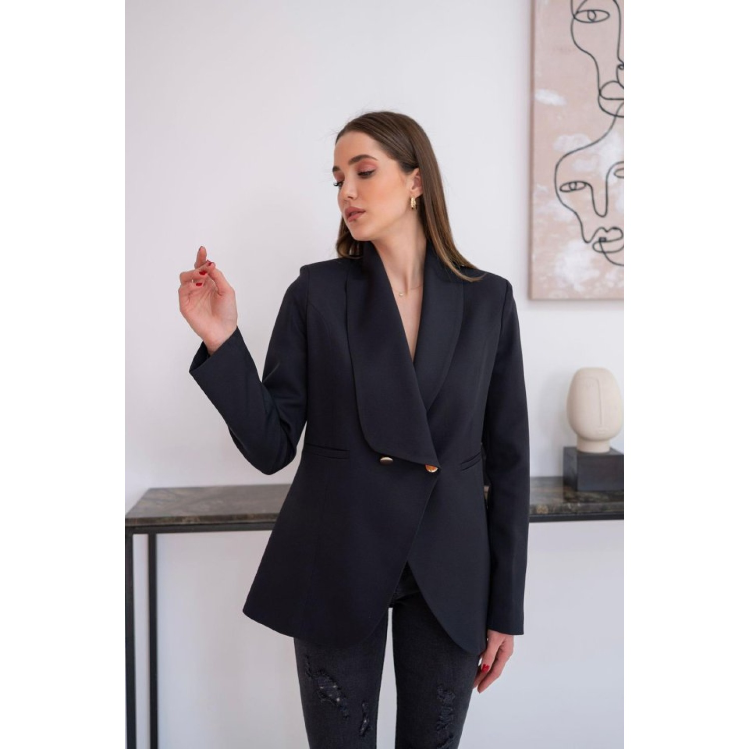 Lucky Life Kadın Siyah Blazer Ceket