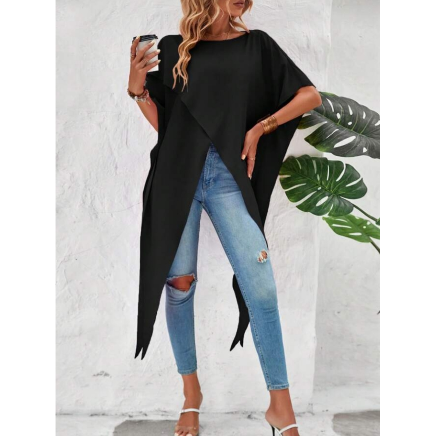 Lucky Life Kadın Kısa Kollu Asimetrik Kesim Sandy Uzun Bluz Lucky Life Kadın Kısa Kollu Asimetrik Kesim Sandy Uzun Bluz