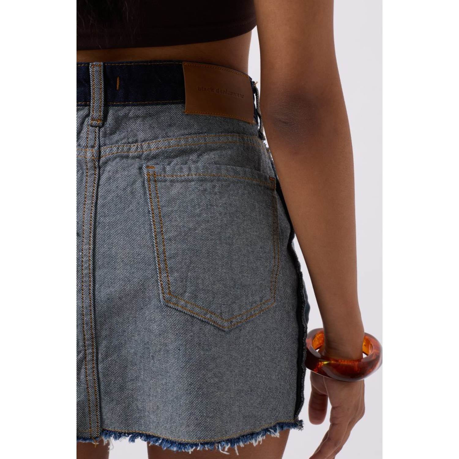 Lucky Life Kadın Ters Detay Denim Mini Etek