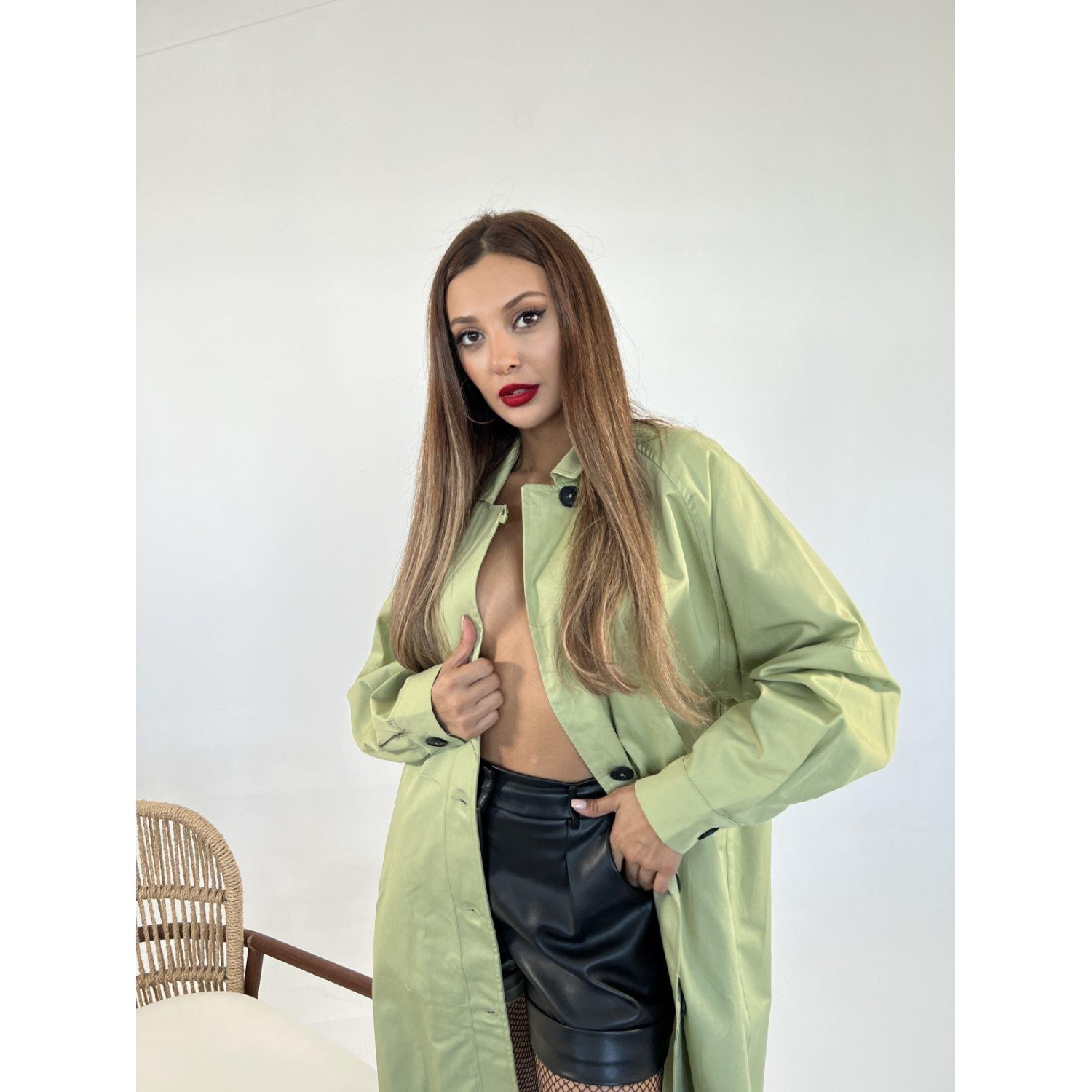 Lucky Life Kadın TRENÇKOT-YEŞİL