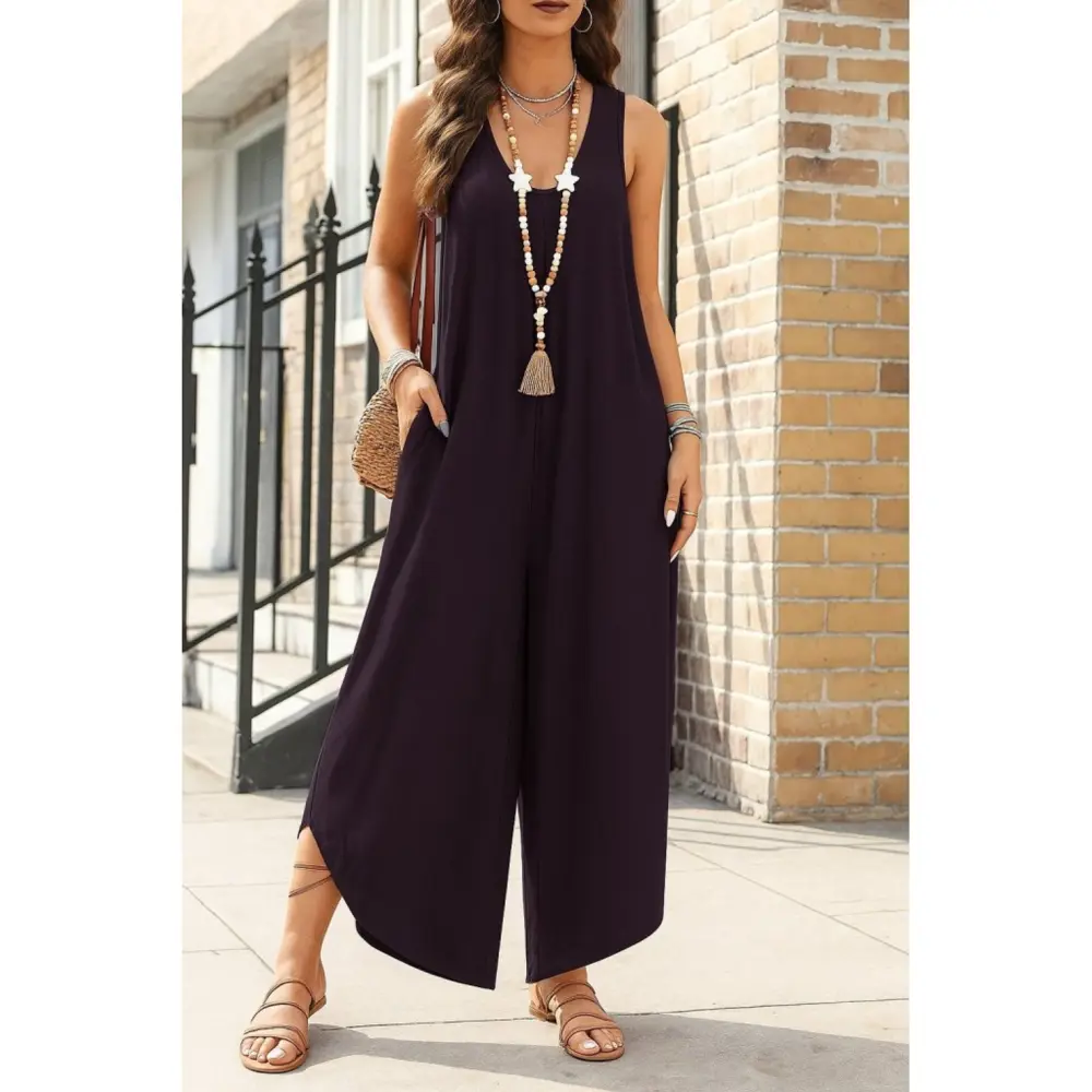 Lucky Life Kadın Askılı Yuvarlak Yaka Cepli Salaş Uzun Viskon Tul