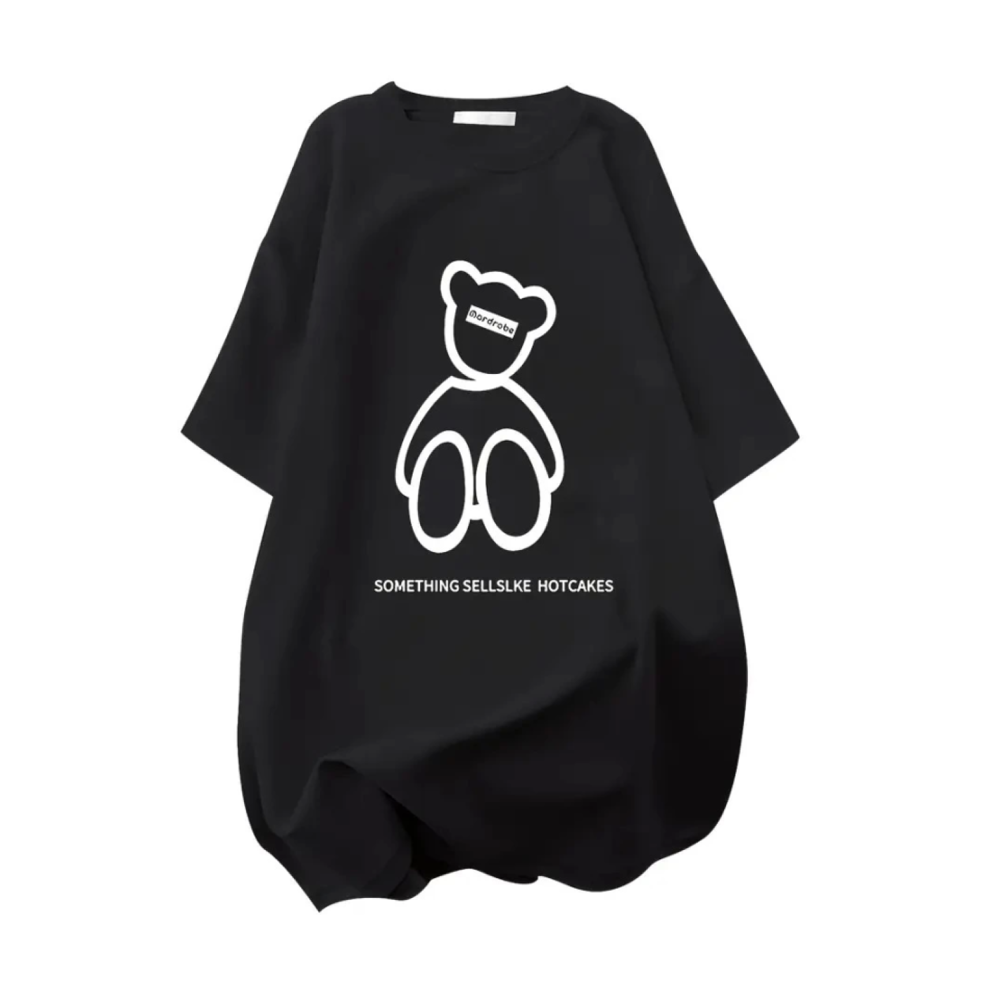 Lucky Life Kadın Baskılı Oversize Lucky Life Kadın Bisiklet Yaka