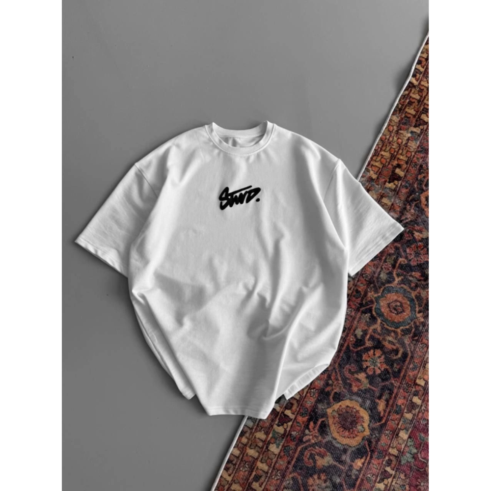 Lucky Life Kadın Baskılı Oversize T-shirt - Beyaz