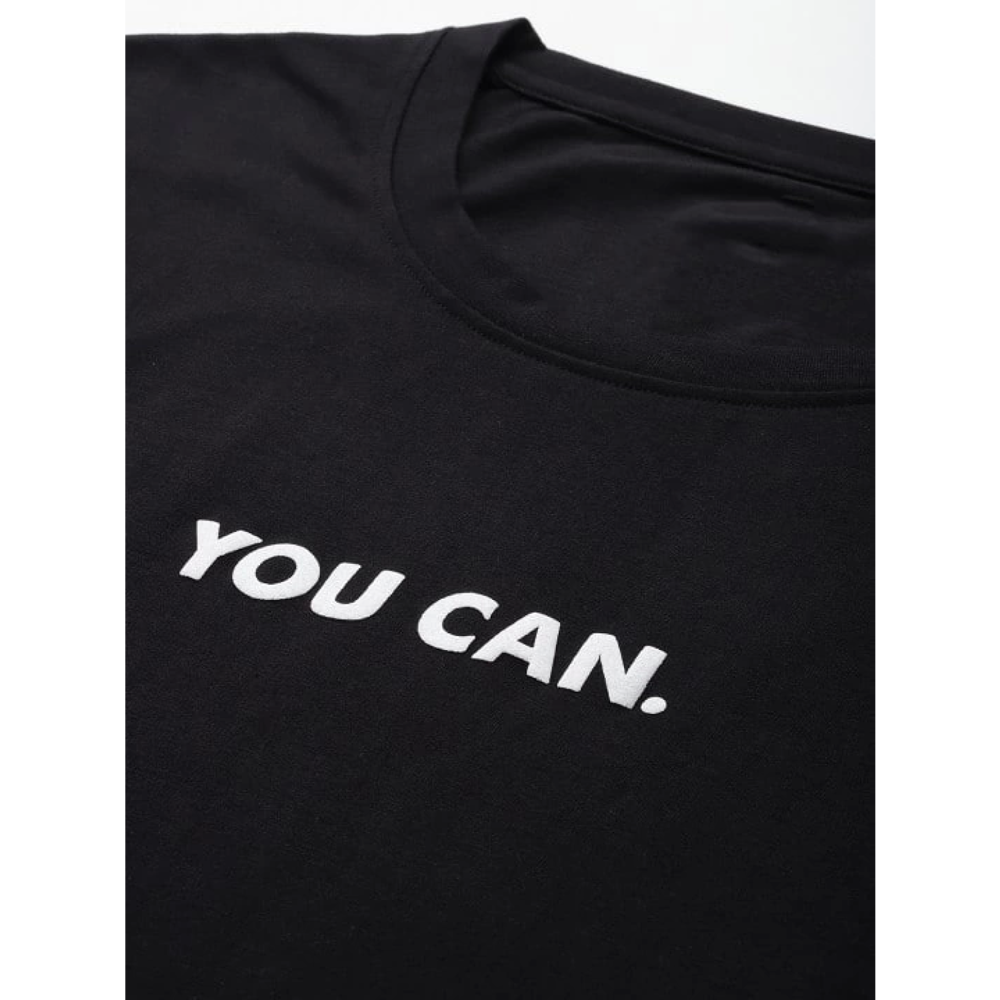 Lucky Life Kadın Baskılı Oversize T-shirt - Siyah