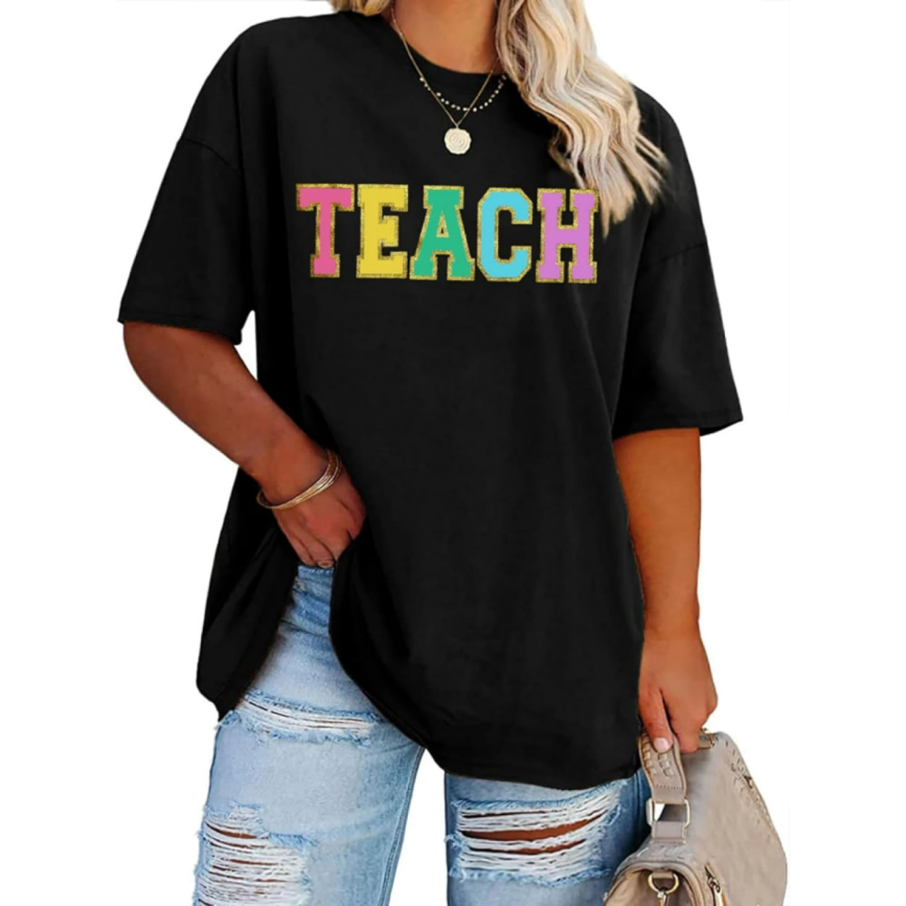 Lucky Life Kadın Baskılı T-shirt - Siyah