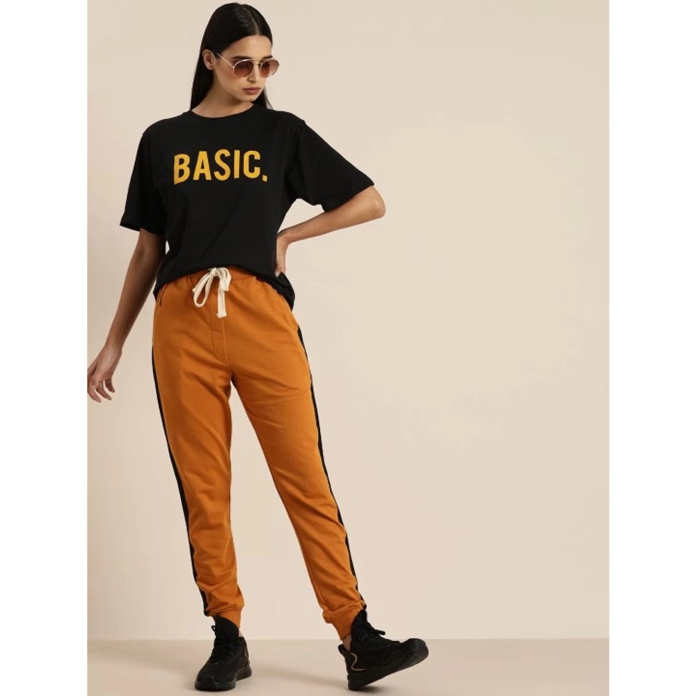 Lucky Life Kadın Baskılı T-shirt - Siyah