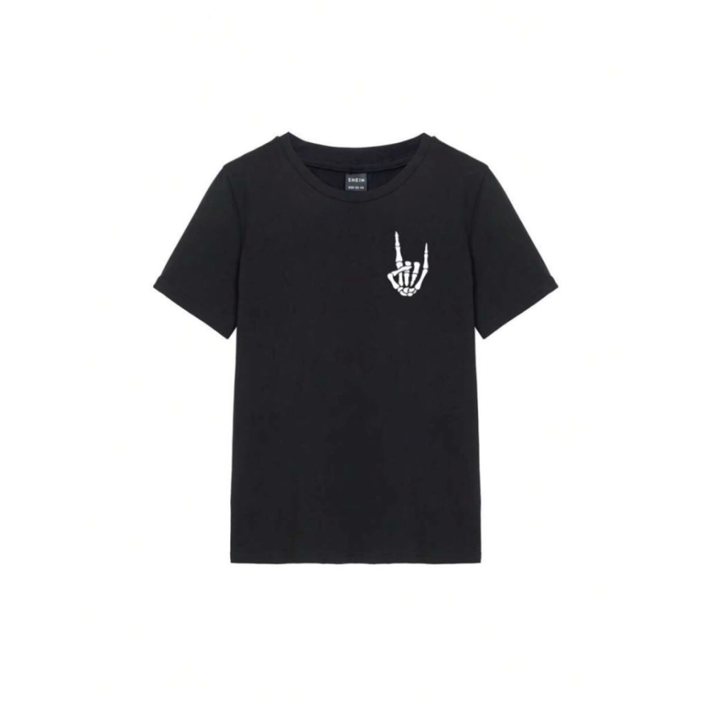 Lucky Life Kadın Baskılı T-shirt - Siyah