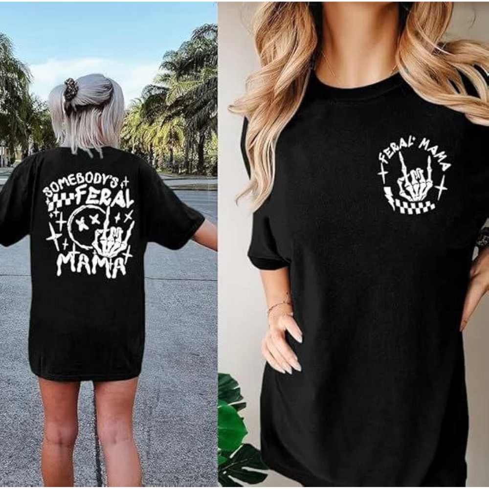 Lucky Life Kadın Bisiklet Yaka Lucky Life Kadın Baskılı T-shirt -