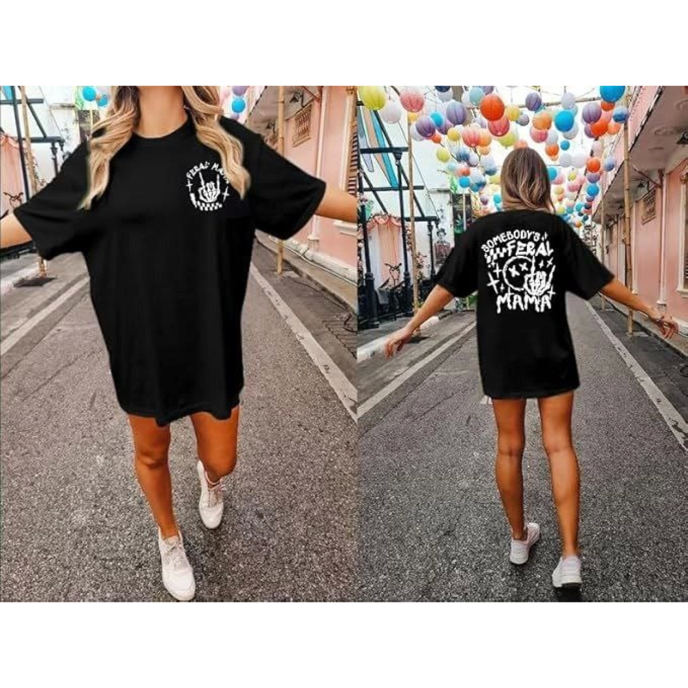 Lucky Life Kadın Bisiklet Yaka Lucky Life Kadın Baskılı T-shirt -