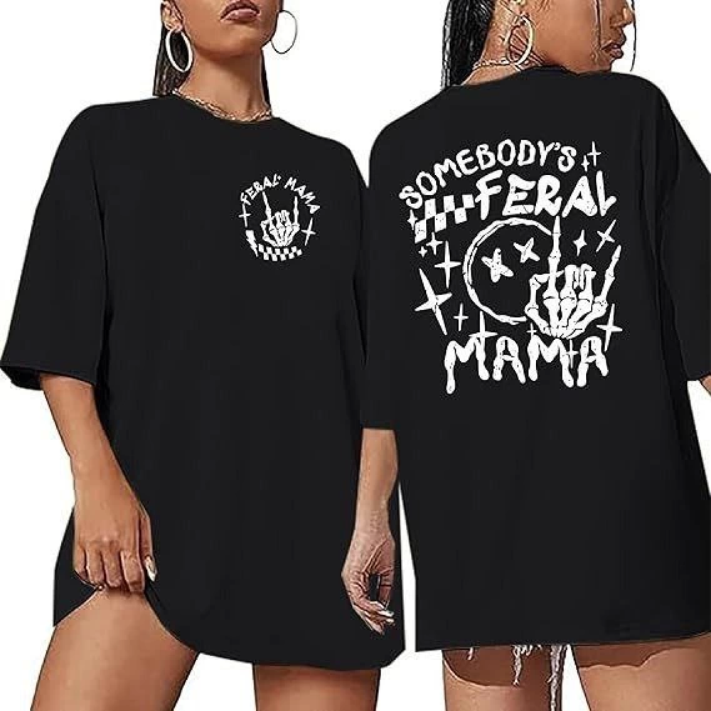 Lucky Life Kadın Bisiklet Yaka Lucky Life Kadın Baskılı T-shirt -