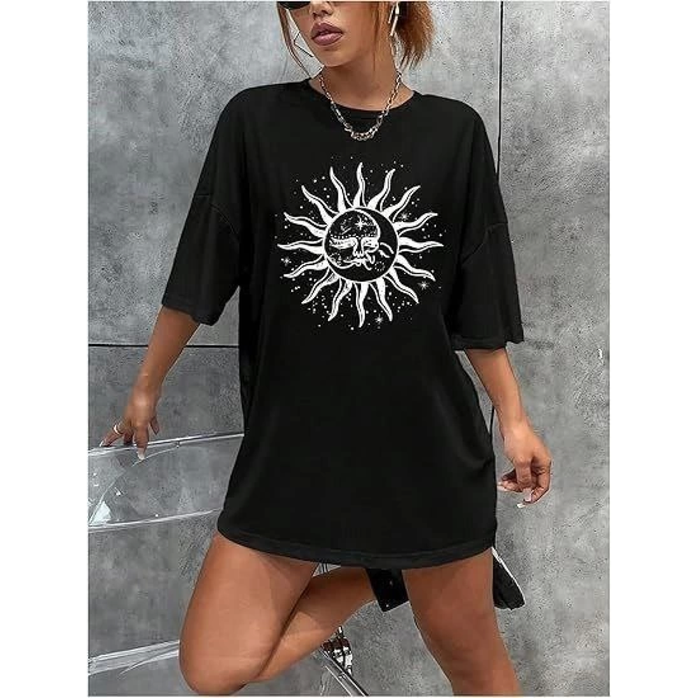 Lucky Life Kadın Bisiklet Yaka Lucky Life Kadın Baskılı T-shirt -