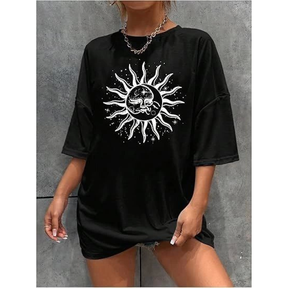 Lucky Life Kadın Bisiklet Yaka Lucky Life Kadın Baskılı T-shirt -