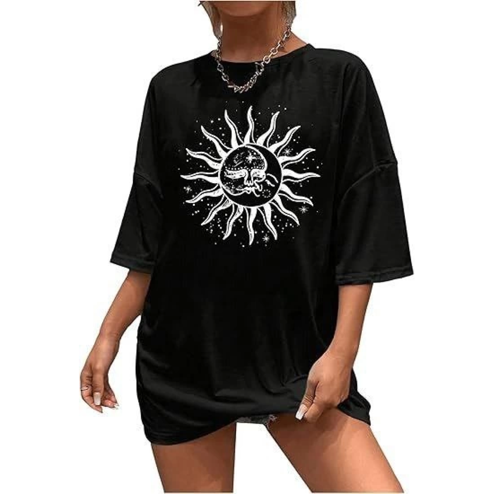 Lucky Life Kadın Bisiklet Yaka Lucky Life Kadın Baskılı T-shirt -