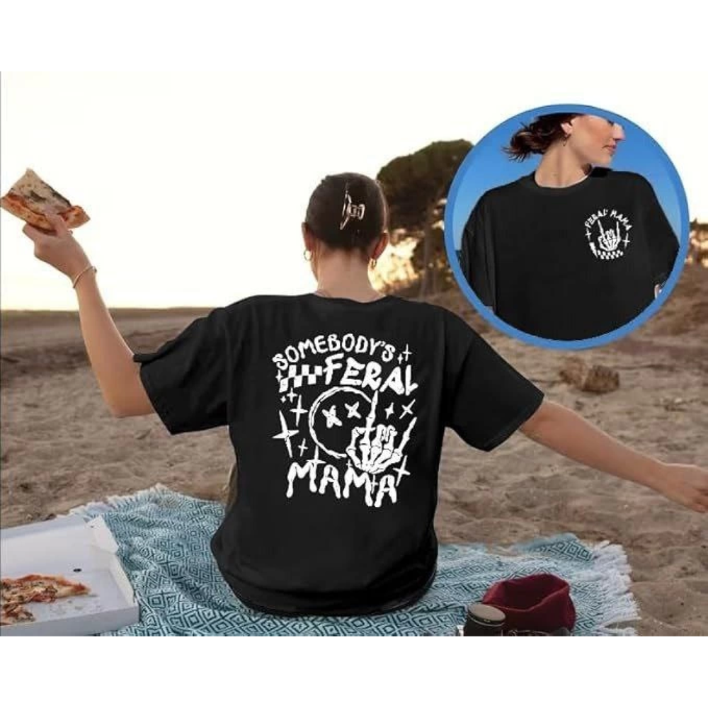 Lucky Life Kadın Bisiklet Yaka Lucky Life Kadın Baskılı T-shirt -