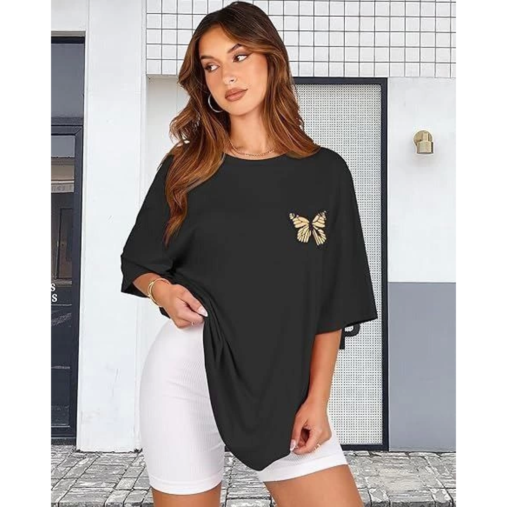 Lucky Life Kadın Bisiklet Yaka Lucky Life Kadın Baskılı T-shirt -