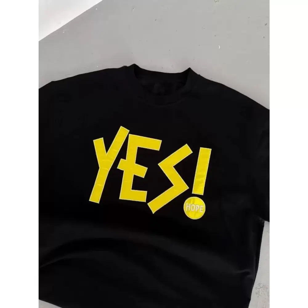 Lucky Life Kadın  Nakış İşlemeli T-Shirt - Siyah