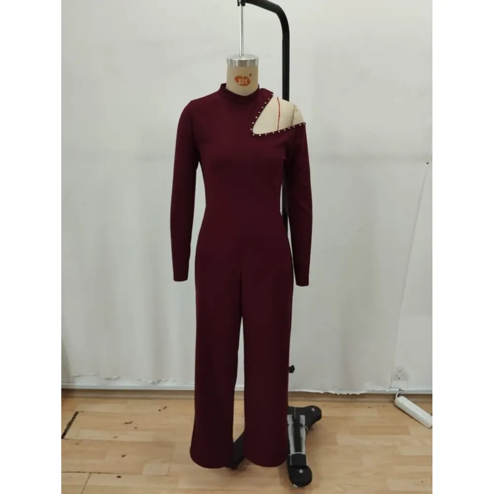 Lucky Life Kadın Tek Omuzdan Açık Balıkçı Yaka Taş Detaylı Uzun I