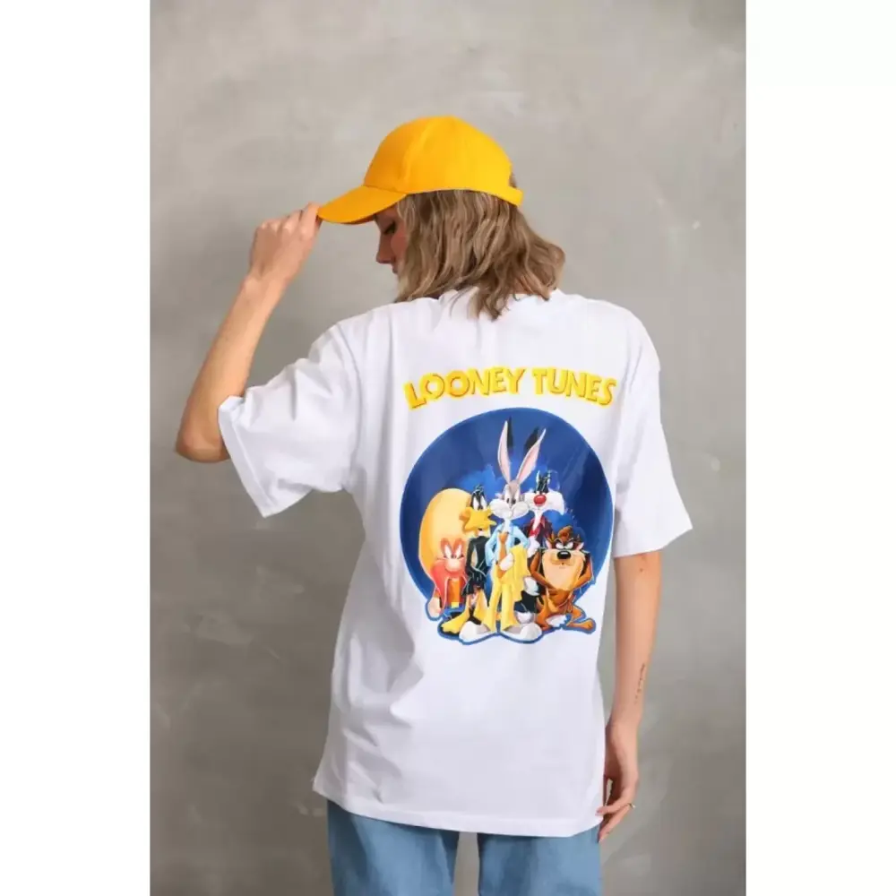 Lucky Life Kadın Unisex Lucky Life Kadın Baskılı Oversize T-Shirt