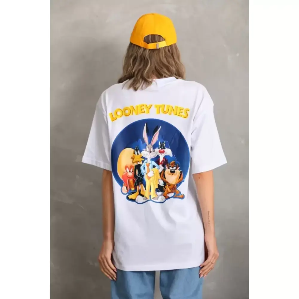 Lucky Life Kadın Unisex Lucky Life Kadın Baskılı Oversize T-Shirt
