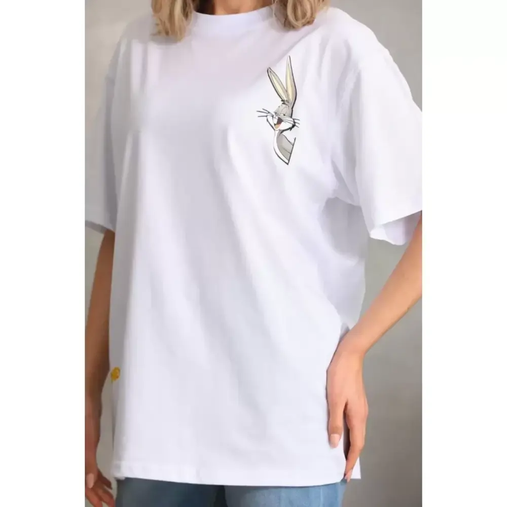 Lucky Life Kadın Unisex Lucky Life Kadın Baskılı Oversize T-Shirt