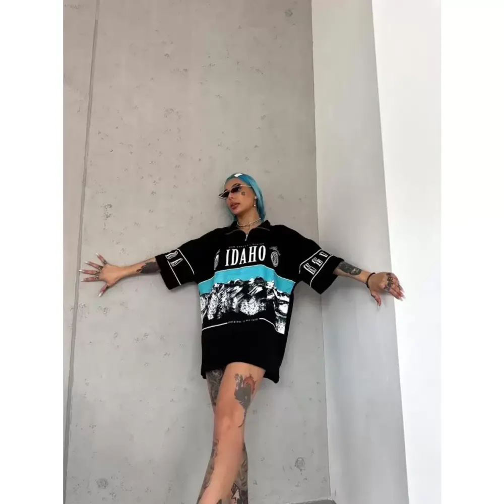 Lucky Life Kadın Unisex Lucky Life Kadın Baskılı Yarım Fermuarlı