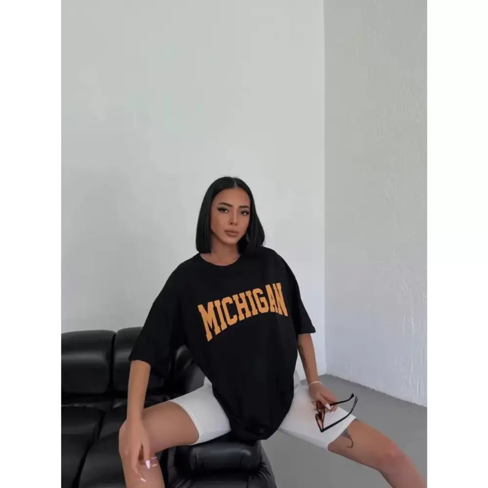 Lucky Life Kadın Unisex Lucky Life Kadın Bisiklet Yaka Lucky Life