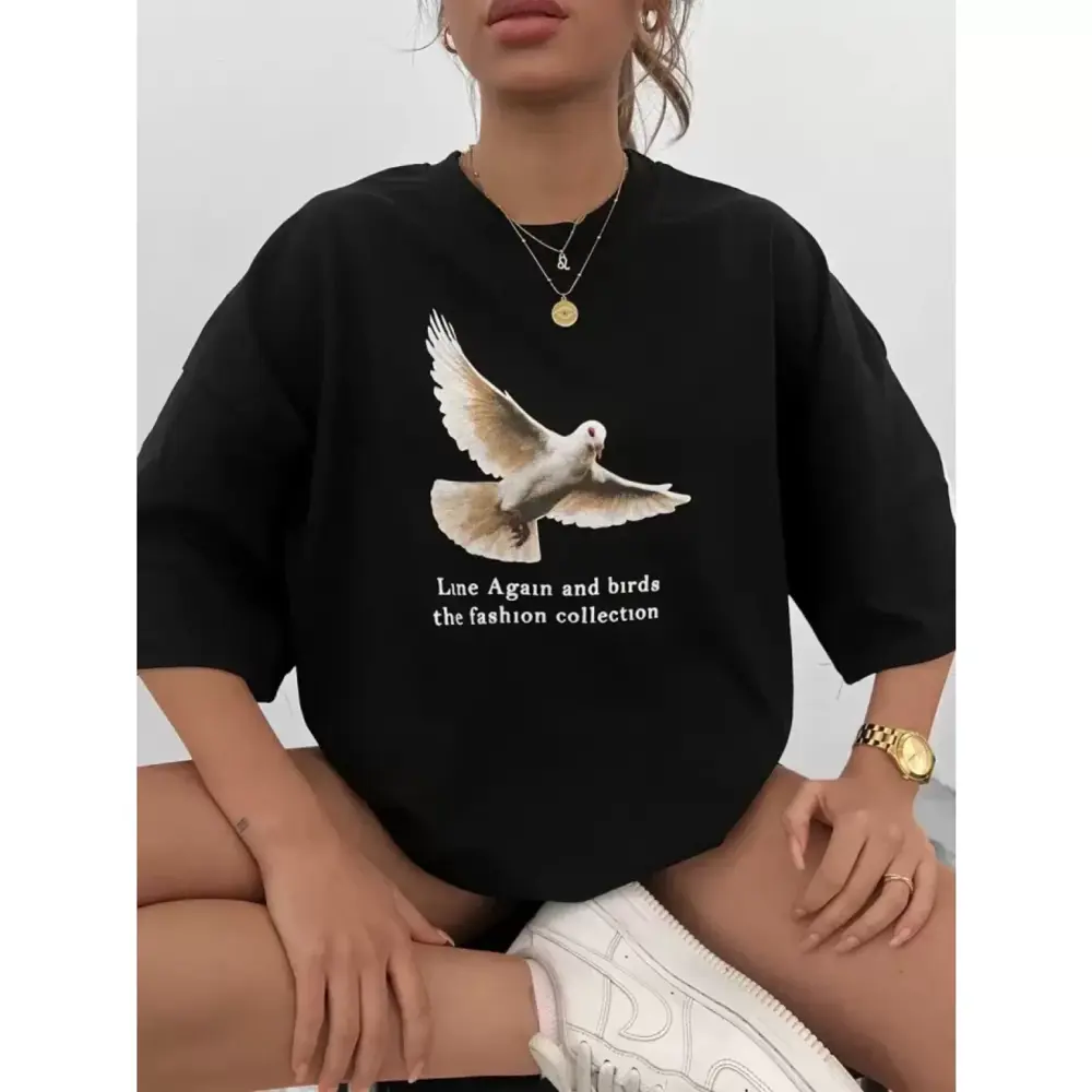 Lucky Life Kadın Unisex Lucky Life Kadın Bisiklet Yaka Lucky Life