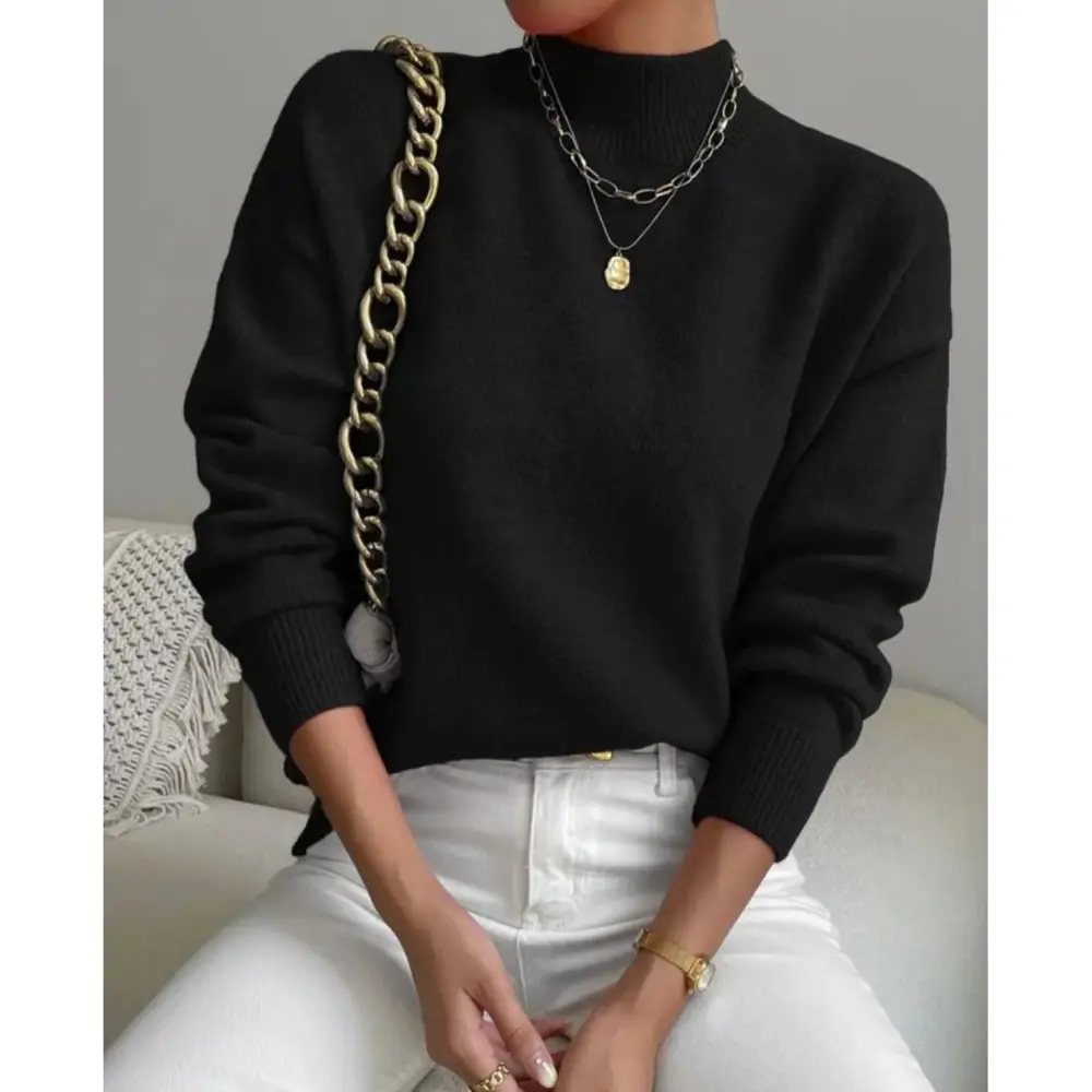 Lucky Life Kadın Uzun Kollu Balıkçı Yaka Triko Bluz