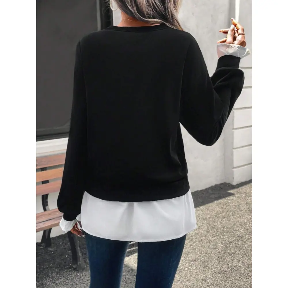 Lucky Life Kadın Uzun Kollu Bisiklet Yaka Viskon Iki Iplik Ve Ete