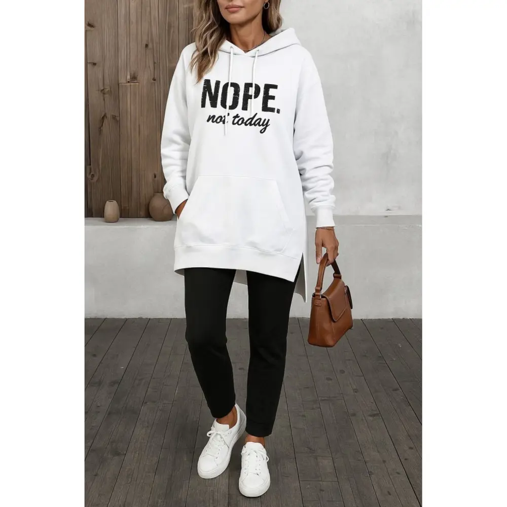 Lucky Life Kadın Uzun Kollu Kapşonlu Bağcıklı Viskon Iki Iplik Sw