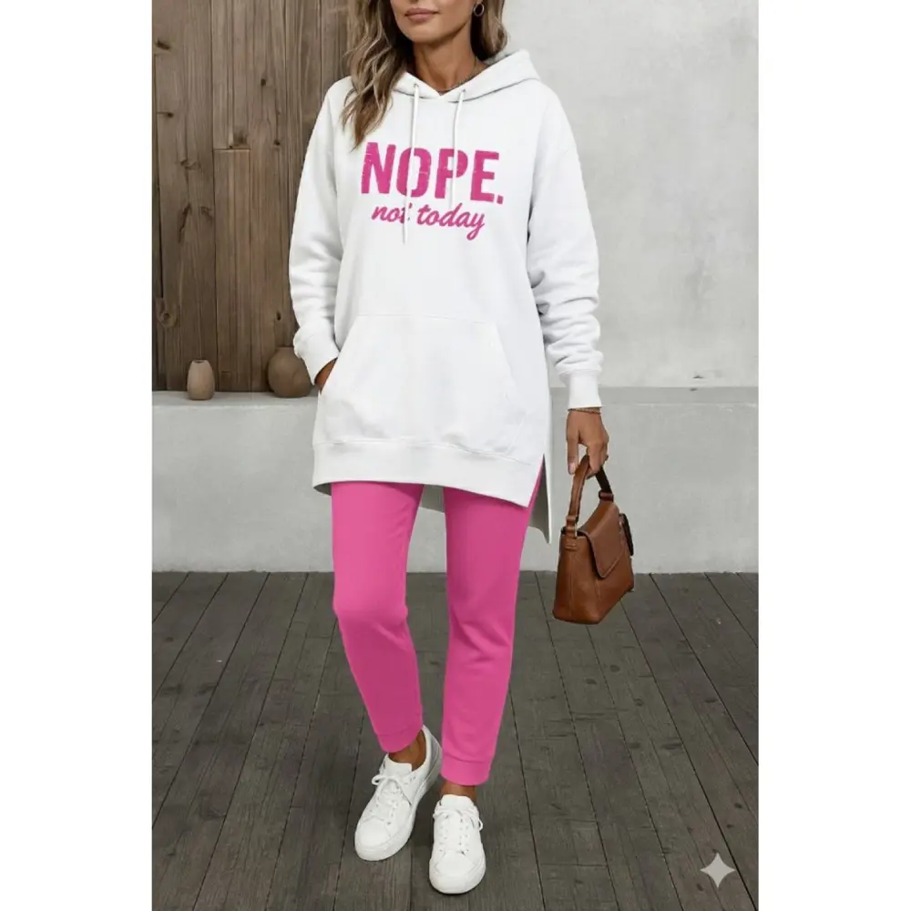 Lucky Life Kadın Uzun Kollu Kapşonlu Bağcıklı Viskon Iki Iplik Sw