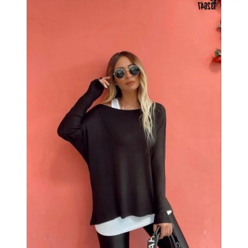 Lucky Life Kadın Uzun Kollu Tek Omuzdan Açık çilek Bluz Ve Viskon