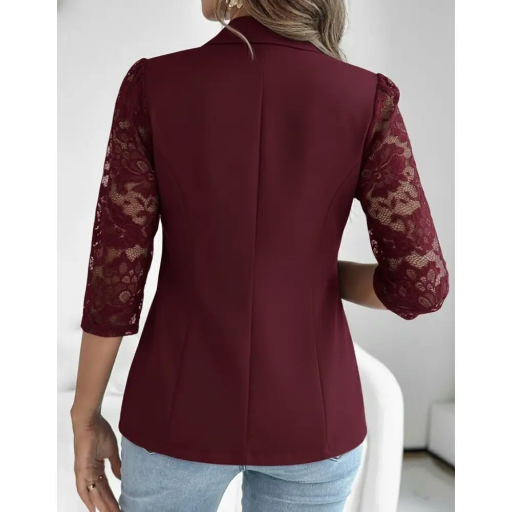 Lucky Life Kadın Uzun Kollu Truvakar Kol önden Düğmeli Cepli Dant