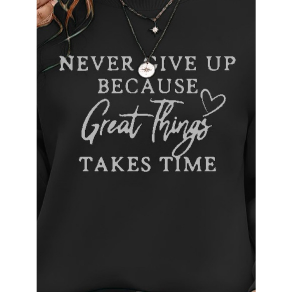 Lucky Life Kadın Uzun Kollu Yuvarlak Yaka Iki Iplik şardonlu Bluz