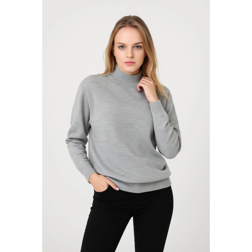 Lucky Life Kadın Yarım Boğaz Triko Kazak Yumuşak Dokulu Pamuklu I Lucky Life Kadın Yarım Boğaz Triko Kazak Yumuşak Dokulu Pamuklu I