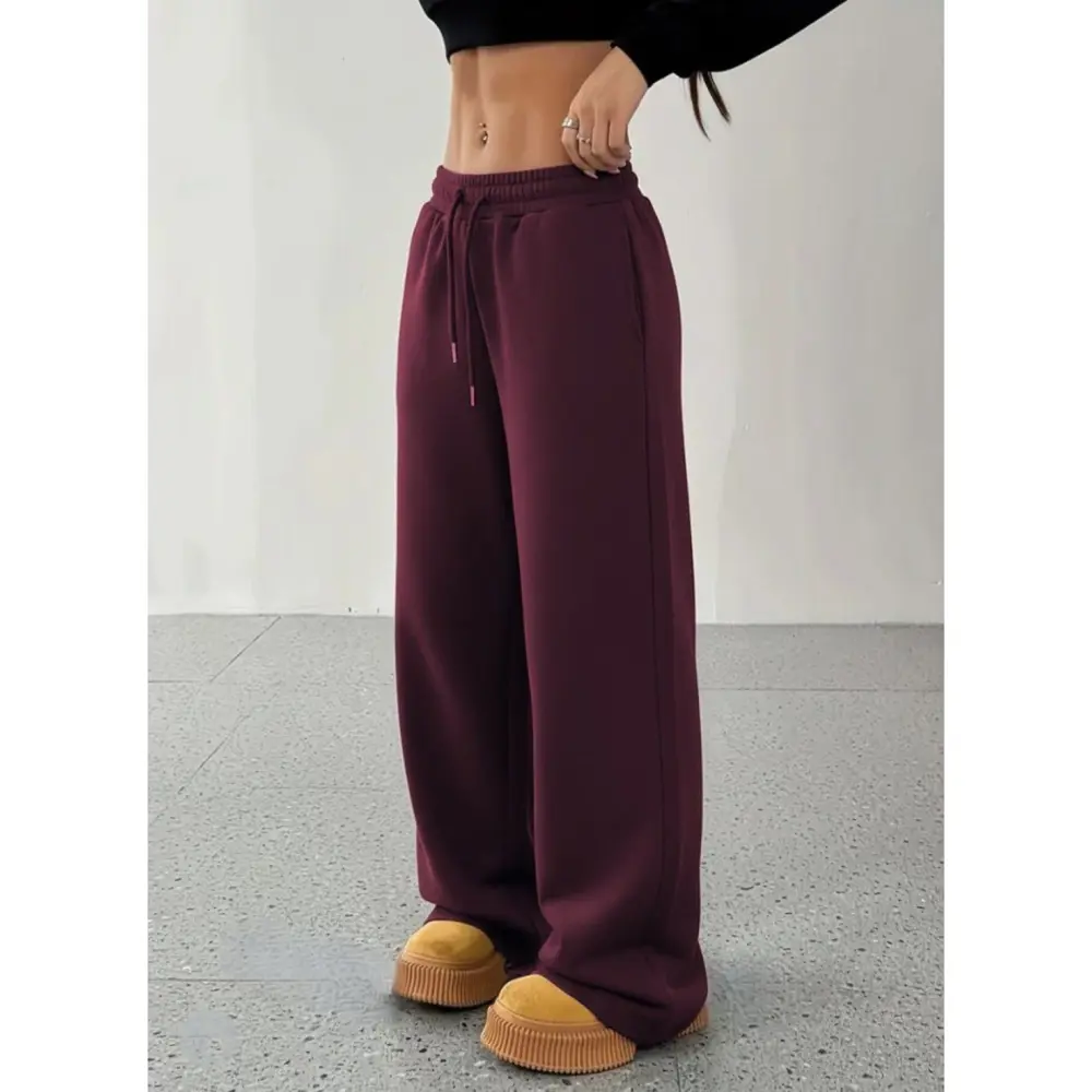 Lucky Life Kadın Yüksek Bel Lastikli Bağcıklı Geniş Kesim Dalgıç