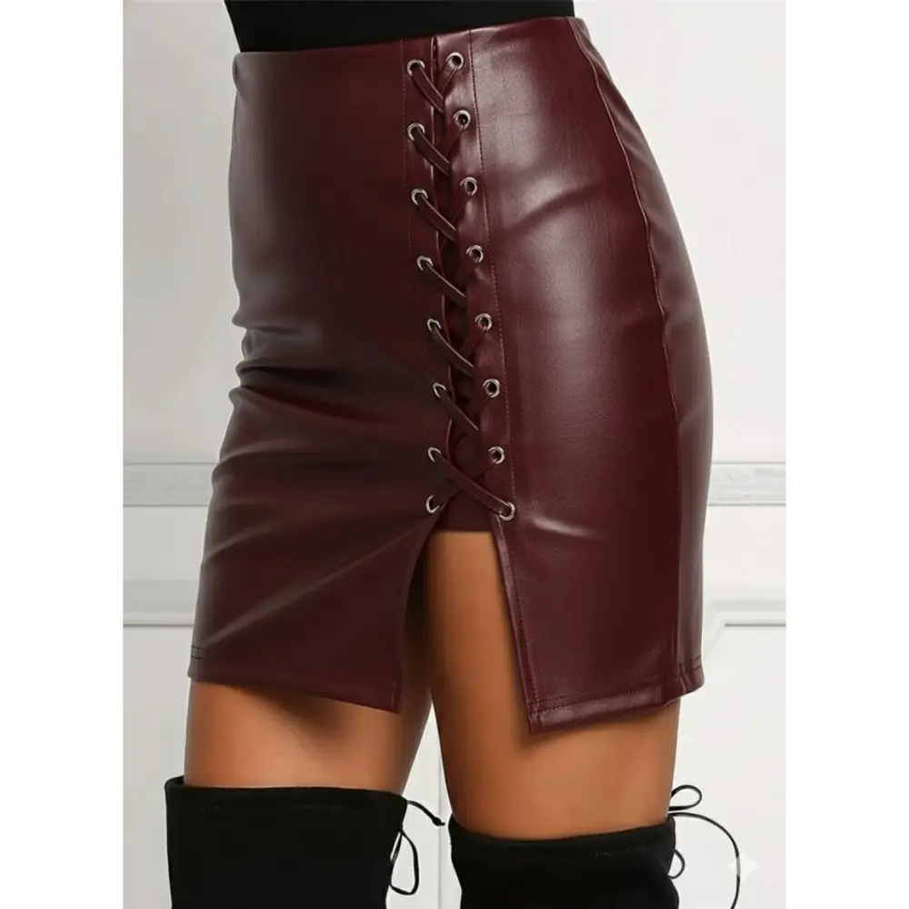 Lucky Life Kadın  Yüksek Bel Yandan çapraz Bağcıklı Yırtmaçlı Min