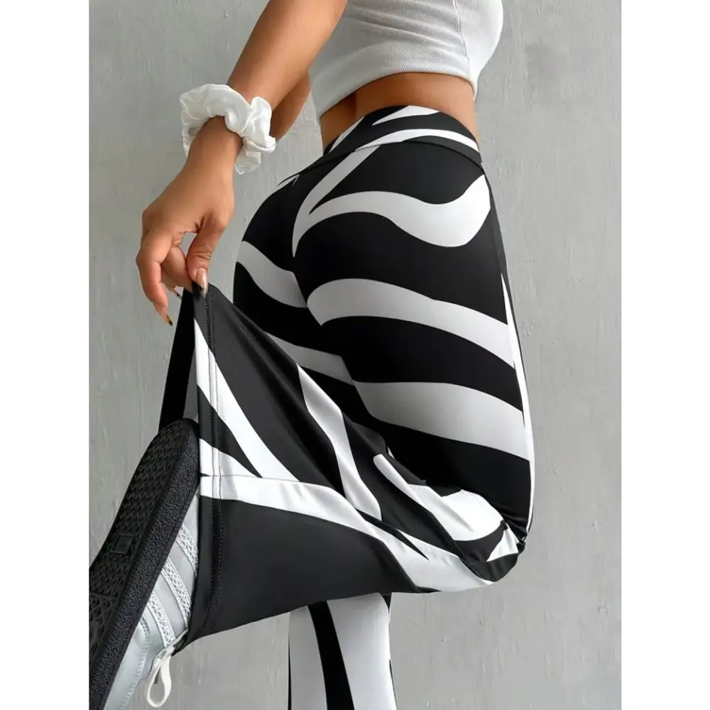 Lucky Life Kadın Yüksek Bel Zebra Desenli Dalgıç Tayt