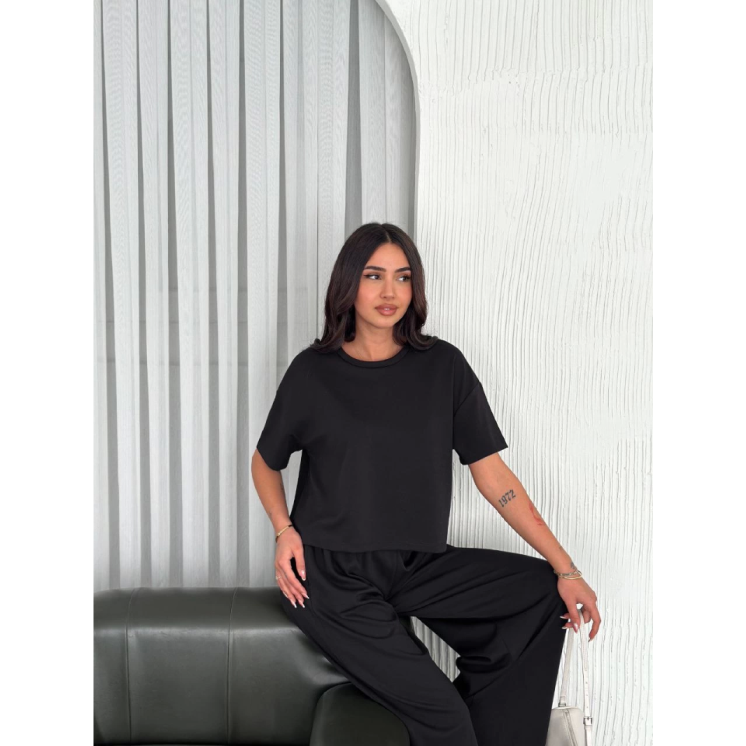 Lucky Life Lucky Life Kadın Yumuşak Dokulu Kumaş Bisiklet Yaka T-