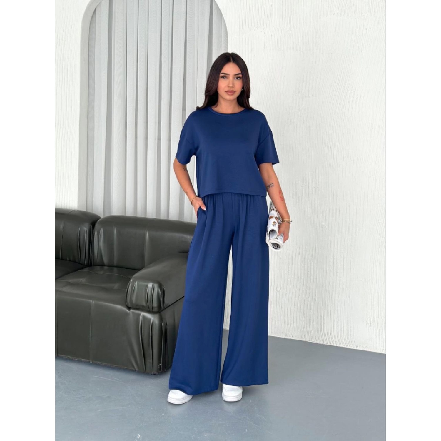 Lucky Life Lucky Life Kadın Yumuşak Dokulu Kumaş Bisiklet Yaka T-